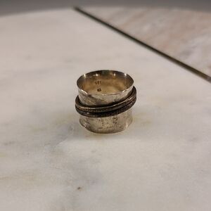 Sterling Silver and Brass Spinner Ring